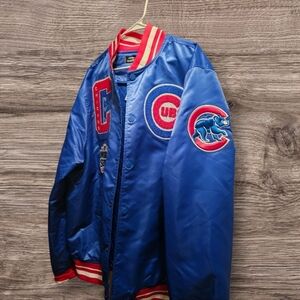 Blue Chicago Cubs Satin Jacket Brand New